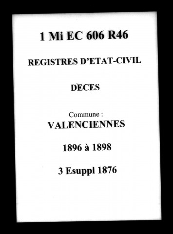 VALENCIENNES / D, Ta [1896-1898]