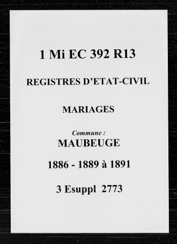 MAUBEUGE / M (1886, 1889-1891) [1886-1891]