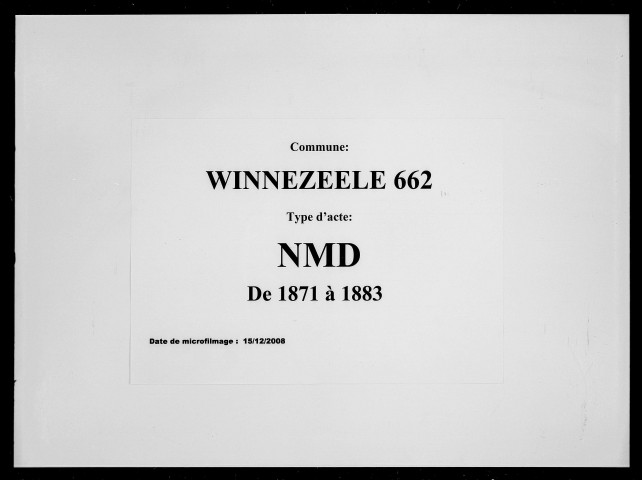 WINNEZEELE / NMD [1871-1883]
