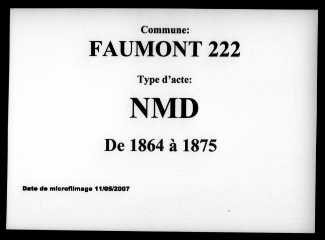 FAUMONT / NMD [1864-1875]