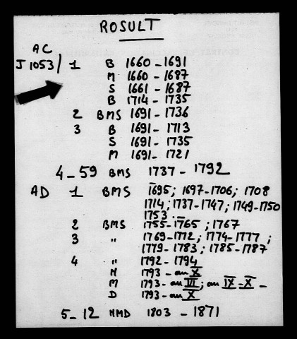 ROSULT / BMS [1660-1743]