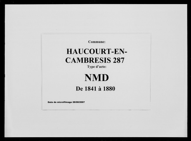 HAUCOURT-EN-CAMBRESIS / NMD [1841-1880]
