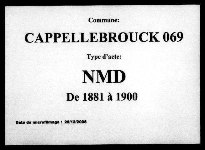 CAPPELLE-BROUCK / NMD [1881-1900]