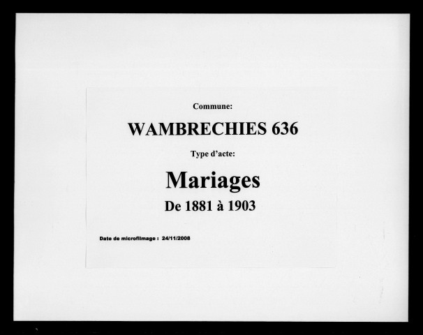 WAMBRECHIES / M [1881-1903]