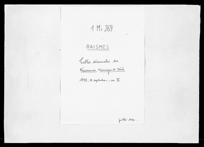 RAISMES / Td [1792-1802]