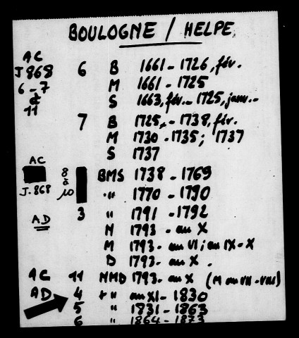 BOULOGNE-SUR-HELPE / NMD [1802-1873]
