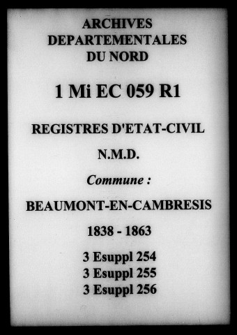 BEAUMONT-EN-CAMBRESIS / NMD [1838-1863]