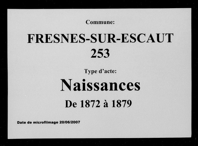 FRESNES-SUR-ESCAUT / N [1872-1879]