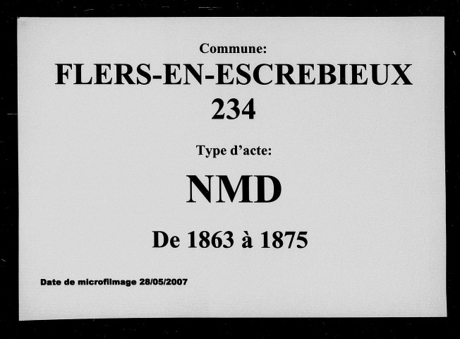FLERS-EN-ESCREBIEUX / NMD [1863-1875]