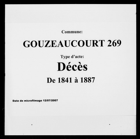 GOUZEAUCOURT / D [1841-1887]