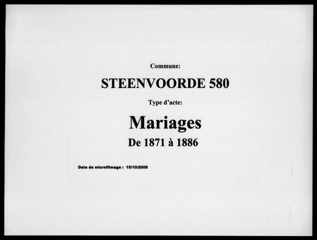 STEENVOORDE / M [1871-1886]