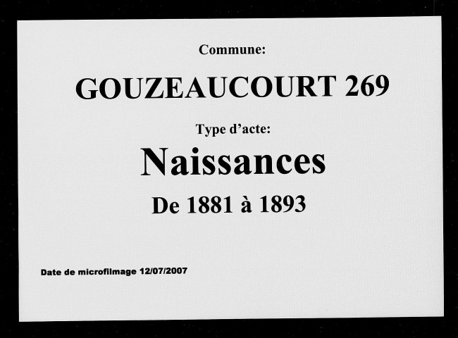 GOUZEAUCOURT / N [1881-1893]