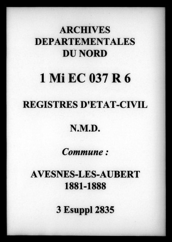 AVESNES-LES-AUBERT / NMD, Ta [1881-1888]