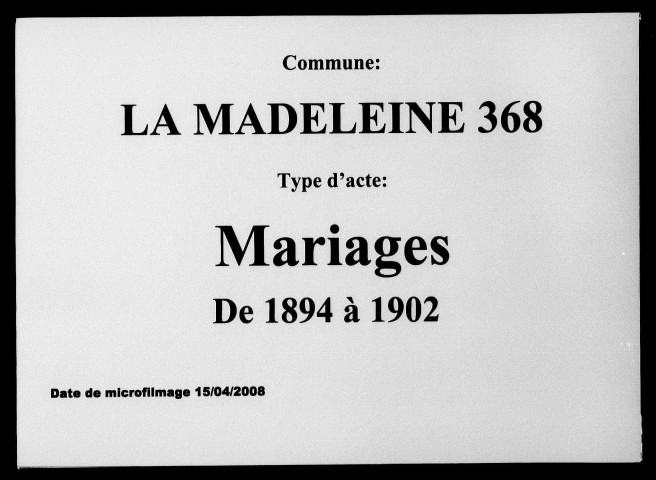 LA MADELEINE / M [1894-1902]