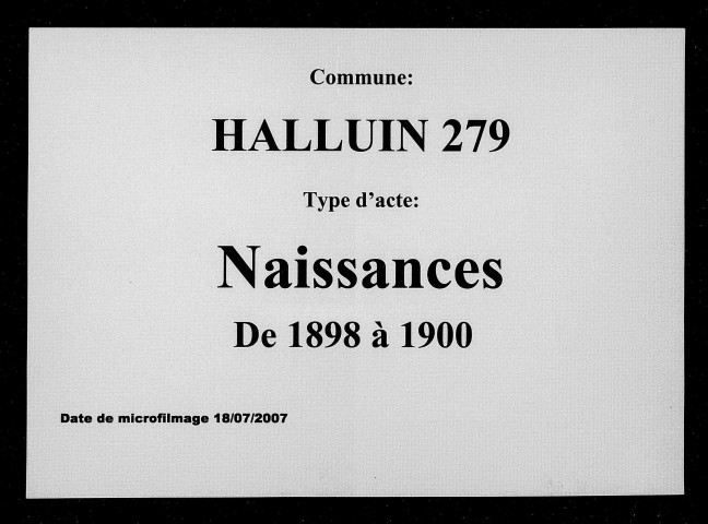 HALLUIN / N [1898-1900]