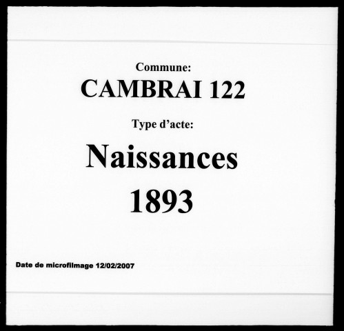 CAMBRAI / N [1893-1893]