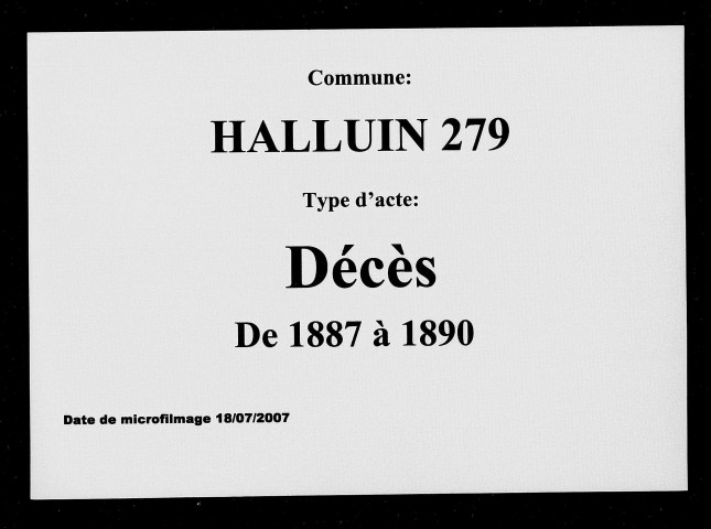 HALLUIN / D [1887-1890]