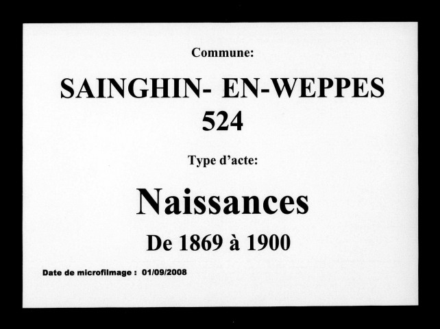 SAINGHIN-EN-WEPPES / N [1869-1900]