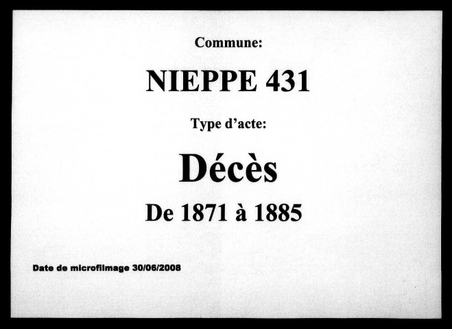 NIEPPE / D [1871-1885]