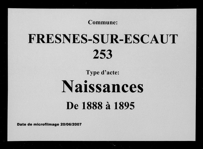 FRESNES-SUR-ESCAUT / N [1888-1895]