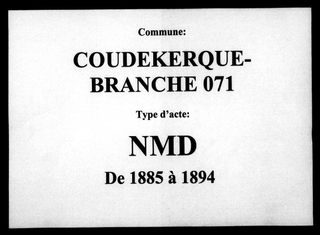 COUDEKERQUE-BRANCHE / NMD [1885-1894]