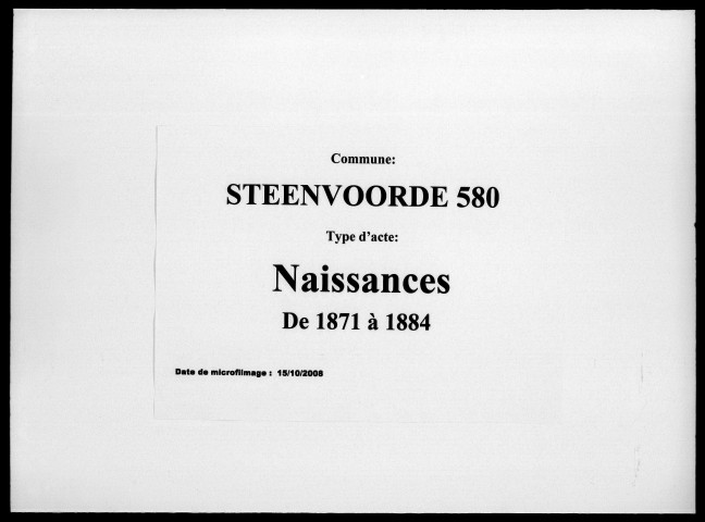 STEENVOORDE / N [1871-1884]