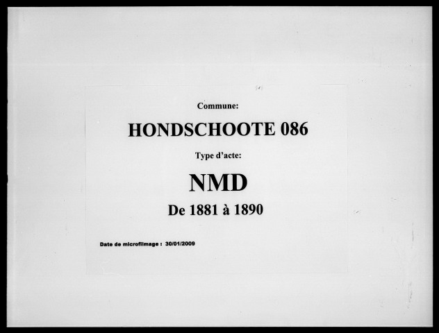 HONDSCHOOTE / NMD [1881-1890]