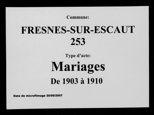 FRESNES-SUR-ESCAUT / M [1903-1910]