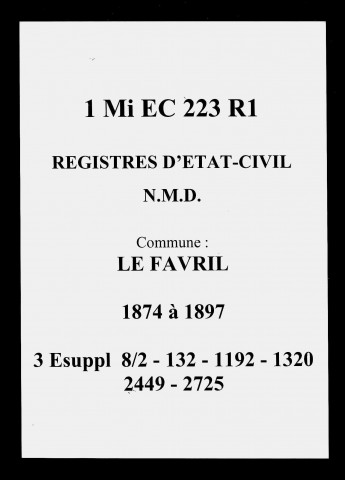LE FAVRIL / NMD [1874-1897]