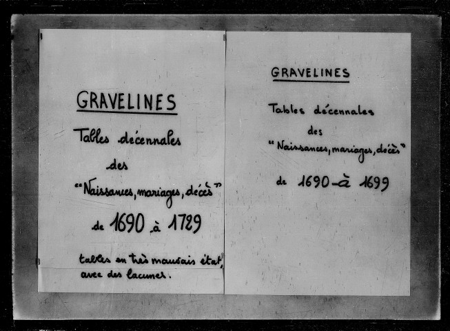 GRAVELINES / Ta, TD [1690-1802]