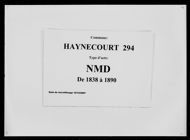 HAYNECOURT / NMD [1838-1890]