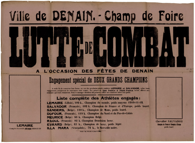 Affiche. Lutte de combat, Denain, octobre 1923.