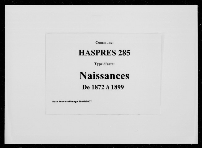 HASPRES / N [1872-1899]