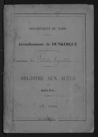 PETITE-SYNTHE / D [1906 - 1906]