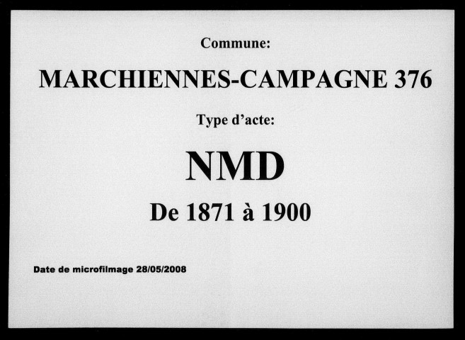 MARCHIENNES-CAMPAGNE / NMD [1871-1900]