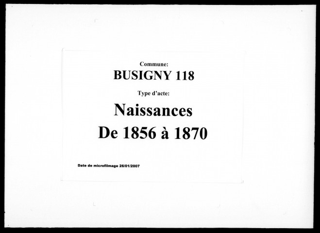 BUSIGNY / N [1856-1870]