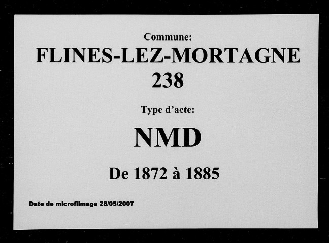 FLINES-LEZ-MORTAGNE / NMD [1872-1885]