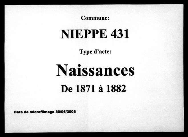 NIEPPE / N [1871-1882]