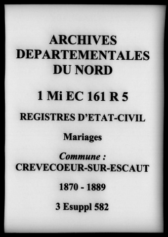 CREVECOEUR-SUR-L'ESCAUT / M (1870-1889), D (1841-1899) [1841-1899]