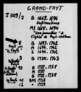GRAND-FAYT / B [1697-1743]