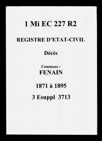 FENAIN / D [1871-1895]