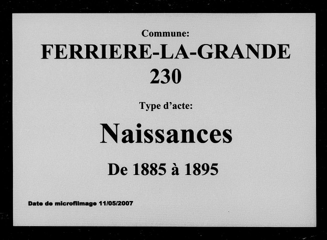 FERRIERE-LA-GRANDE / N [1885-1895]
