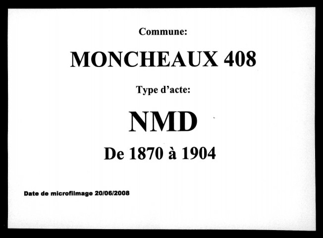 MONCHEAUX / NMD [1870-1904]