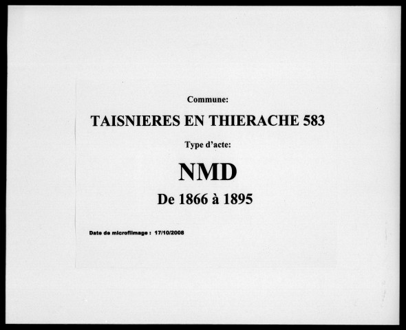 TAISNIERES-EN-THIERACHE / NMD, Ta [1866-1895]