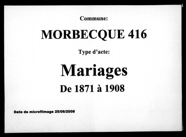 MORBECQUE / M [1871-1908]