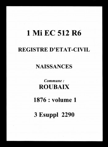 ROUBAIX / N [1876-1876]