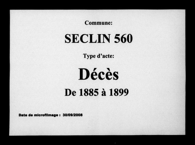 SECLIN / D [1885-1899]