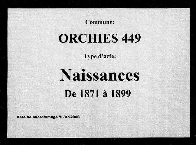 ORCHIES / N [1871-1899]