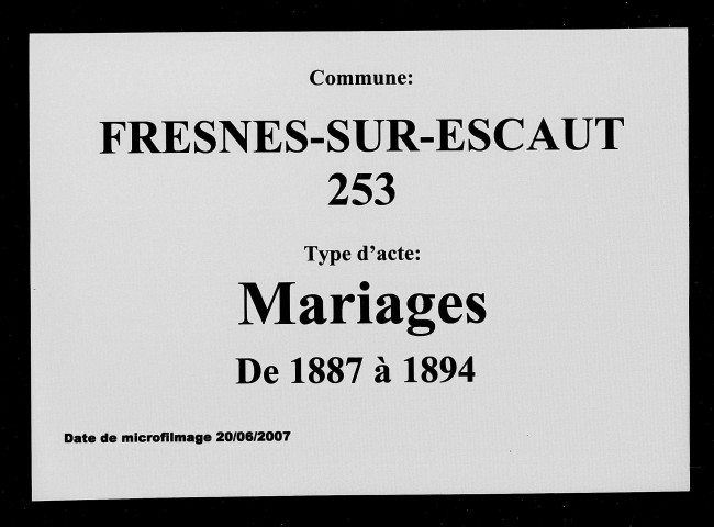 FRESNES-SUR-ESCAUT / M [1887-1894]