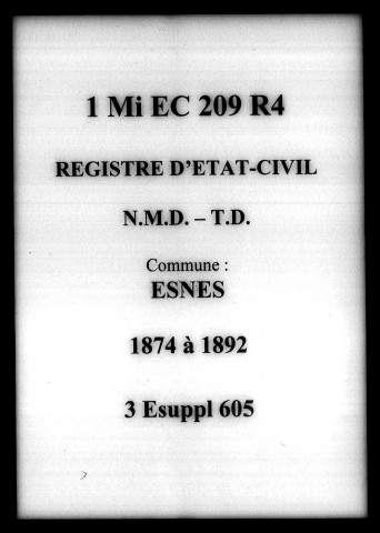 ESNES / NMD, Td [1874-1892]